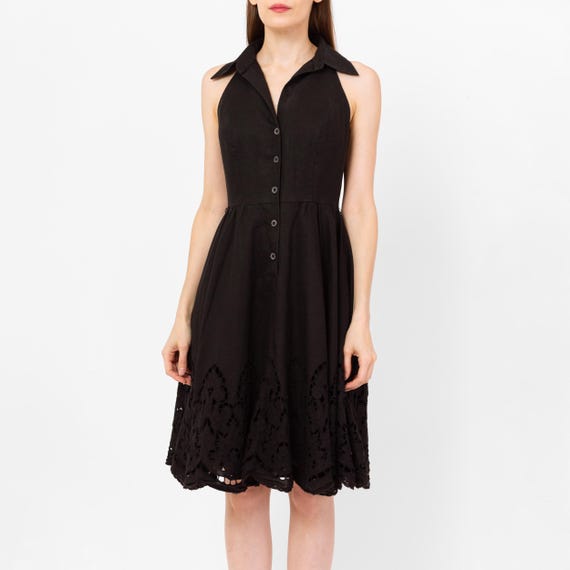 carmen marc valvo black dress Backless Little Black Mini Dress for the Club