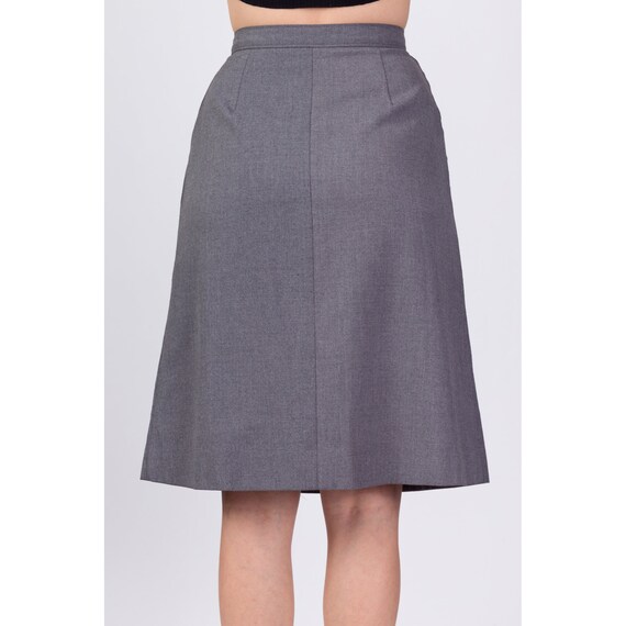 80s Grey Button Up Midi Skirt XS to Small, 25" | … - image 5