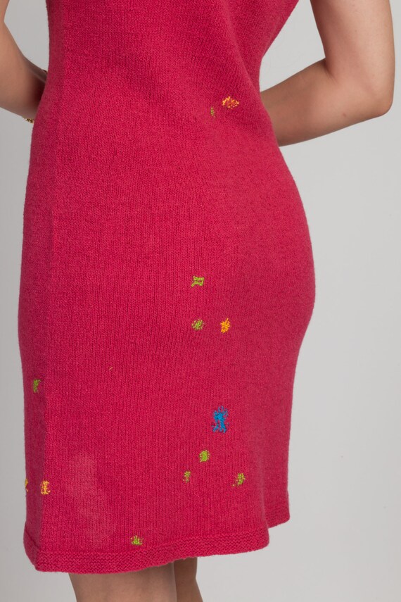 Medium 50s 60s Pink Knit Mini Dress | Vintage Col… - image 7