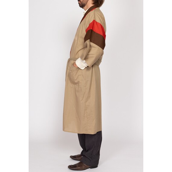 One Size 70s Tan & Red Color Block Robe | Vintage… - image 4