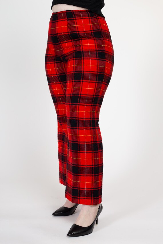 Medium 70s Pendleton Red Plaid Wool Trousers 30" … - image 5