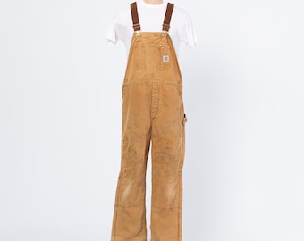 38x32 90s Carhartt Insulated Quilt Lined Overalls | Vintage Union