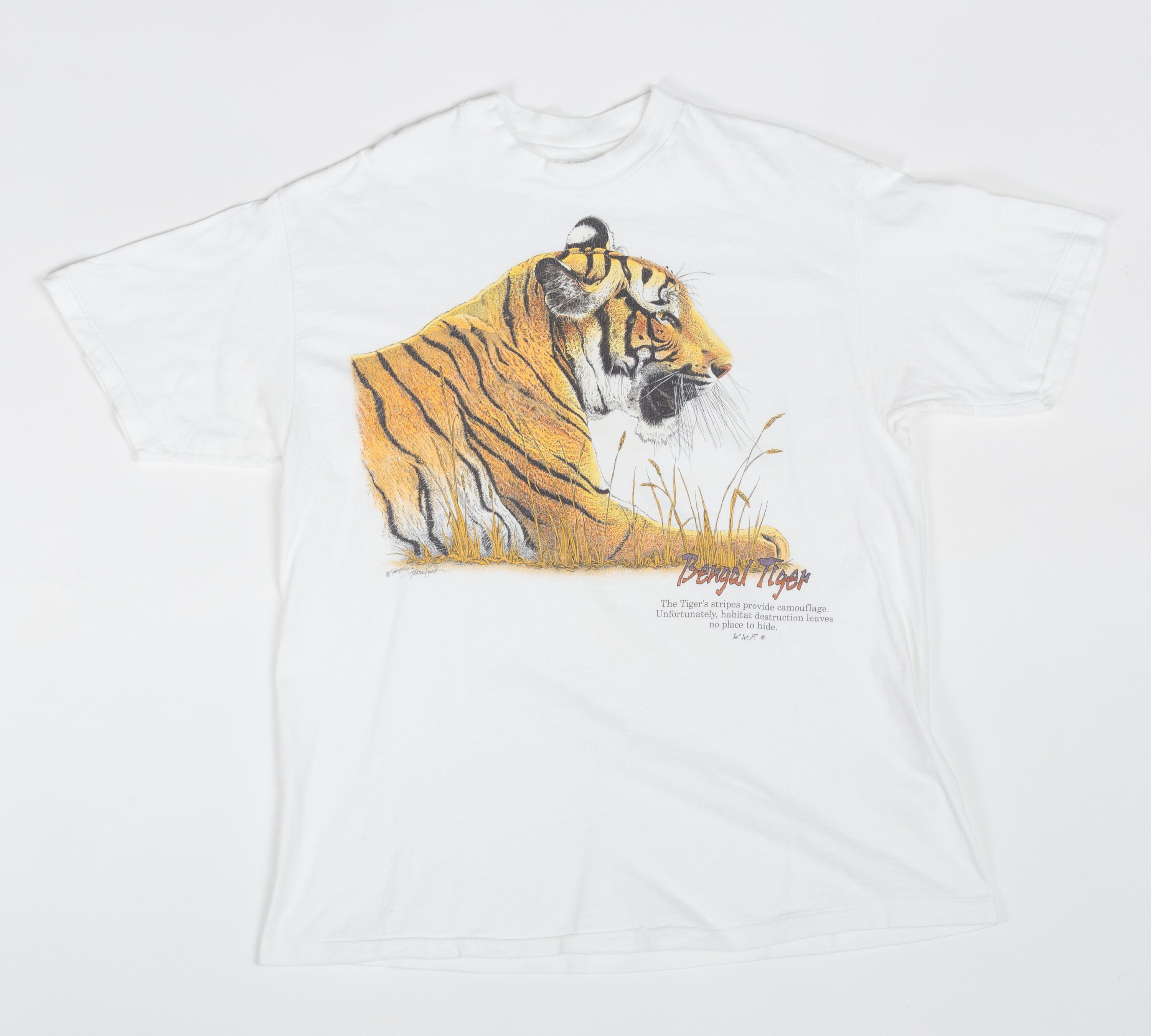 Vintage Bengal Tiger WWF Graphic T Shirt Men's Large - Etsy Vintage Bengal Tiger WWF Graphic T Shirt Men's Large - Etsy