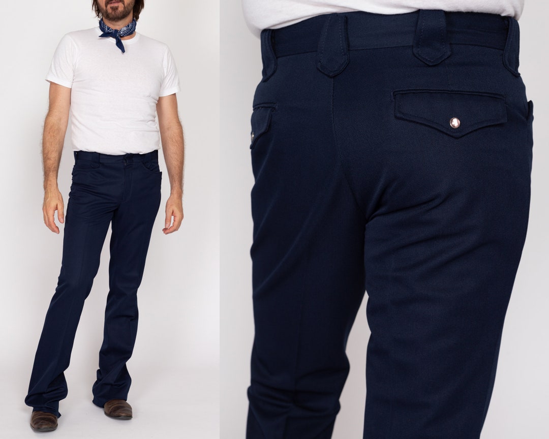 Vintage slacks for men (W32 equivalent) unclear navy blue type Vintage Second Hand