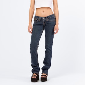 vintage An 2000 True Religion Billy - Jean bootcut taille basse Billy - très petit | Jean skinny en denim délavé foncé des années 2000