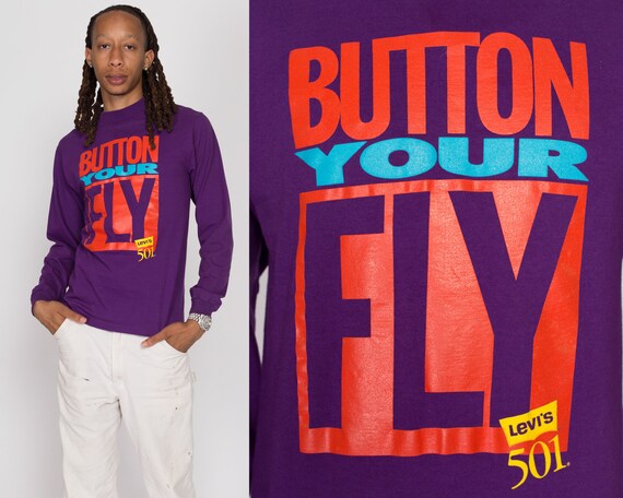 90s Levi's "Button Your Fly" Long Sleeve T Shirt … - image 2