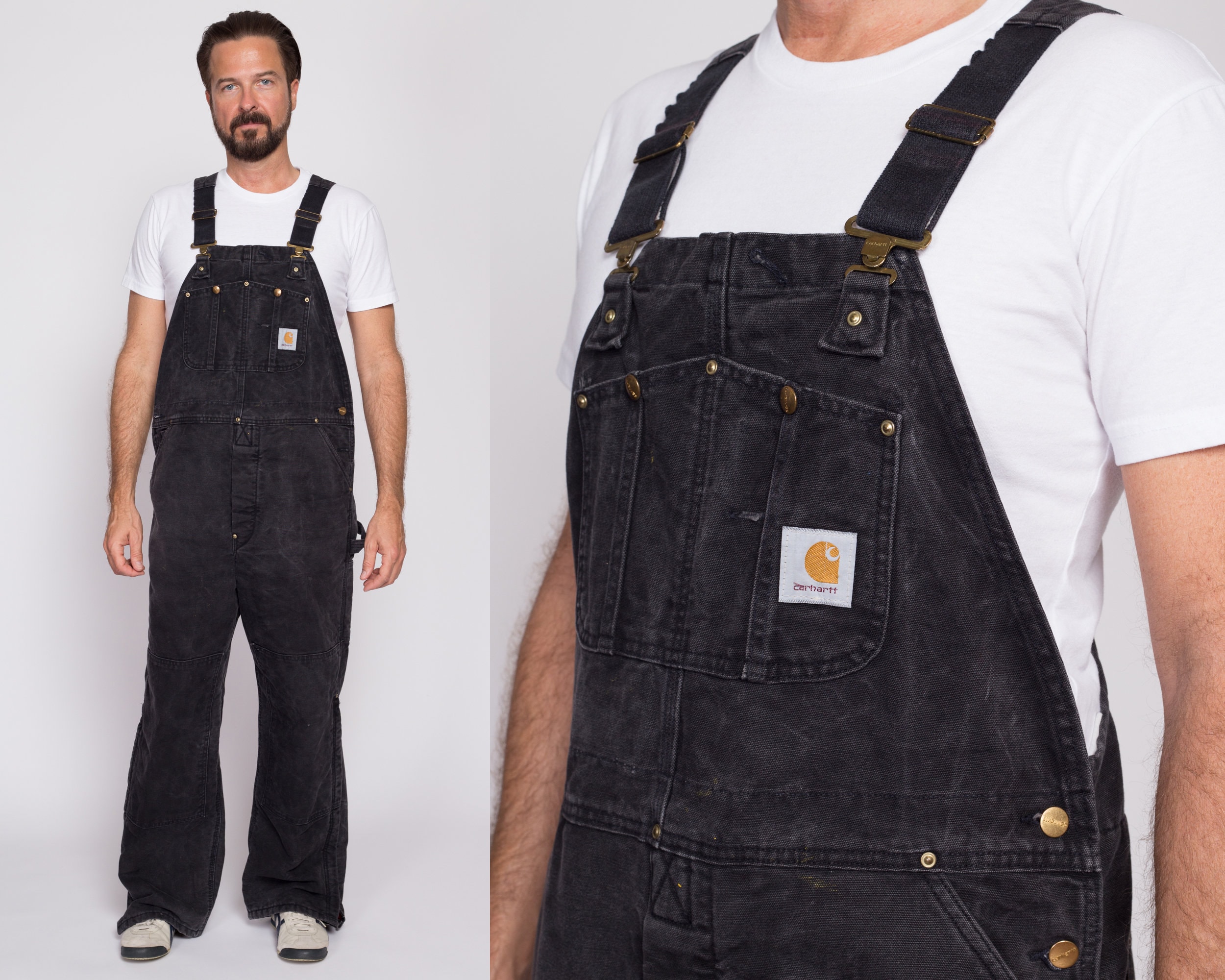 Vintage Carhartt Black Insulated Quilt Lined Overalls - Men's 2XL