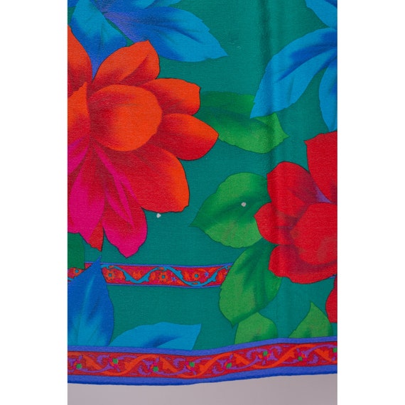 Vintage Silk Floral Square Scarf - image 4