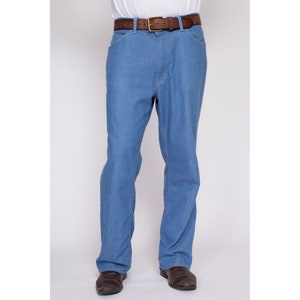 Pantalon en denim bleu 36x32 des années 80 Pantalon en jean taille haute vintage image 3