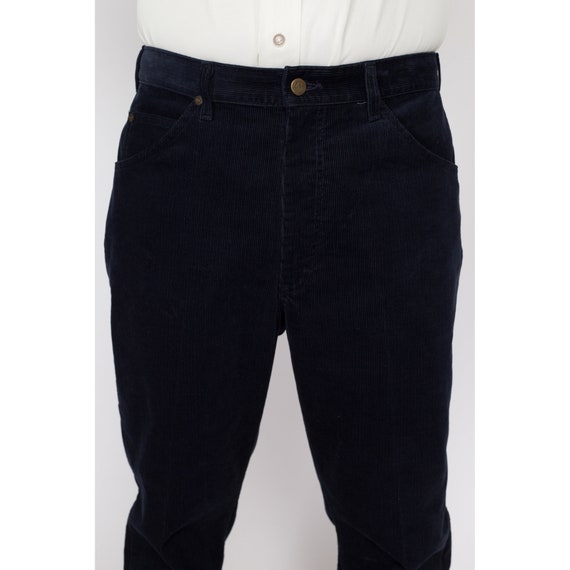 34x32 80s Lee Riders Navy Blue Corduroy Trousers … - image 7