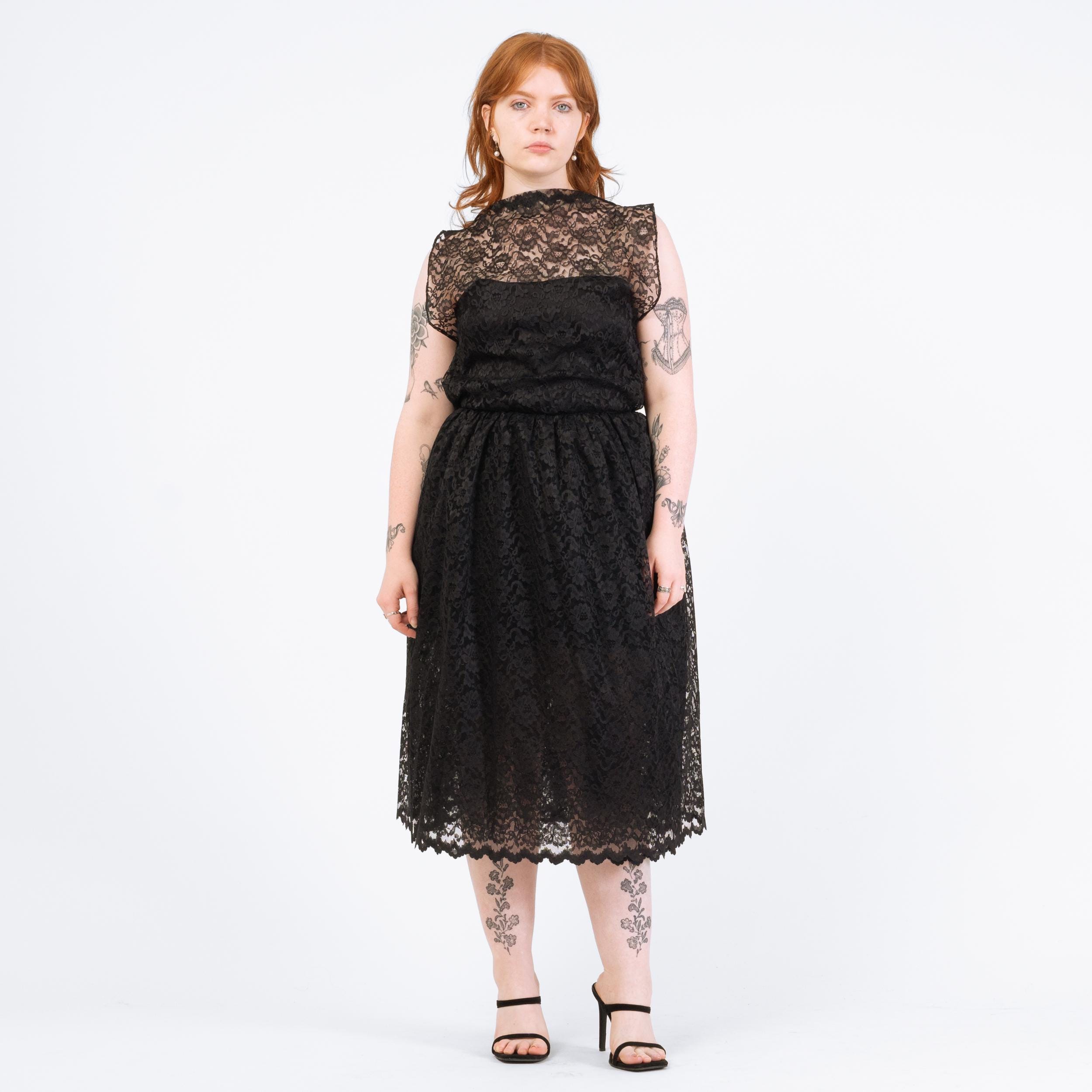 Lace Overlay Dress Midi - Etsy Lace Overlay Dress Midi - Etsy