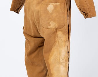 Vintage 80s Carhartt 100 Years Tan Insulated Coveralls - 46 Short