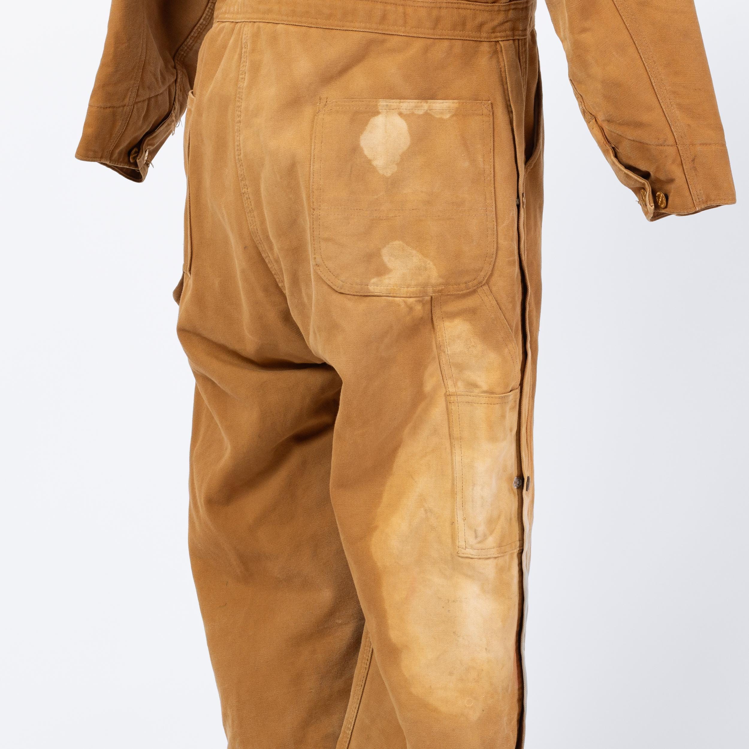 ジャケット・アウター Carhartt Coverall 80`s~90`s Made in USA Vintage 80s Carhartt 100 Years Tan Insulated Coveralls - 46 Short