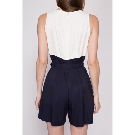 XS-Sm 80s Two Tone Belted Romper | Retro Vintage … - image 5