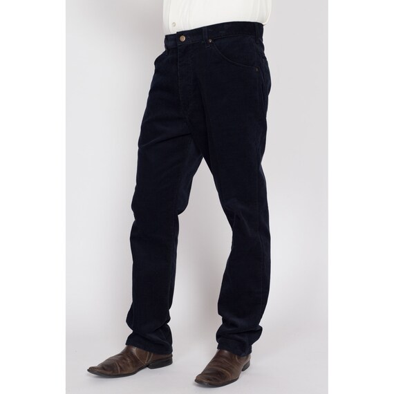 34x32 80s Lee Riders Navy Blue Corduroy Trousers … - image 4