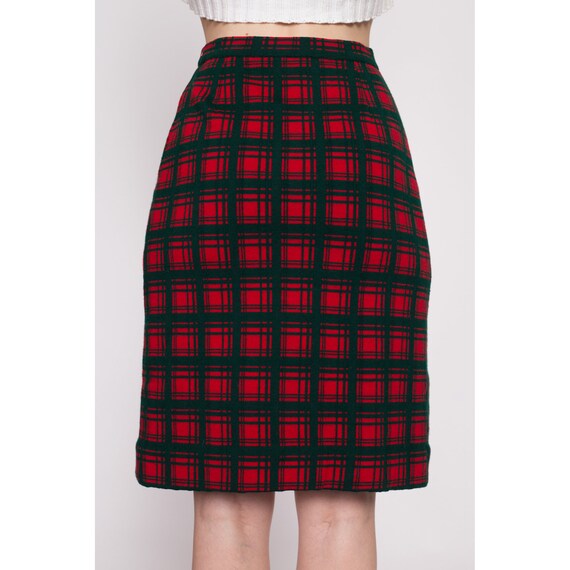 60s I. Magnin Plaid Pencil Skirt Extra Small | Vi… - image 5