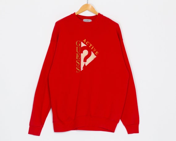 XL 90s Guess Active Red Sweatshirt | Vintage Stre… - image 1