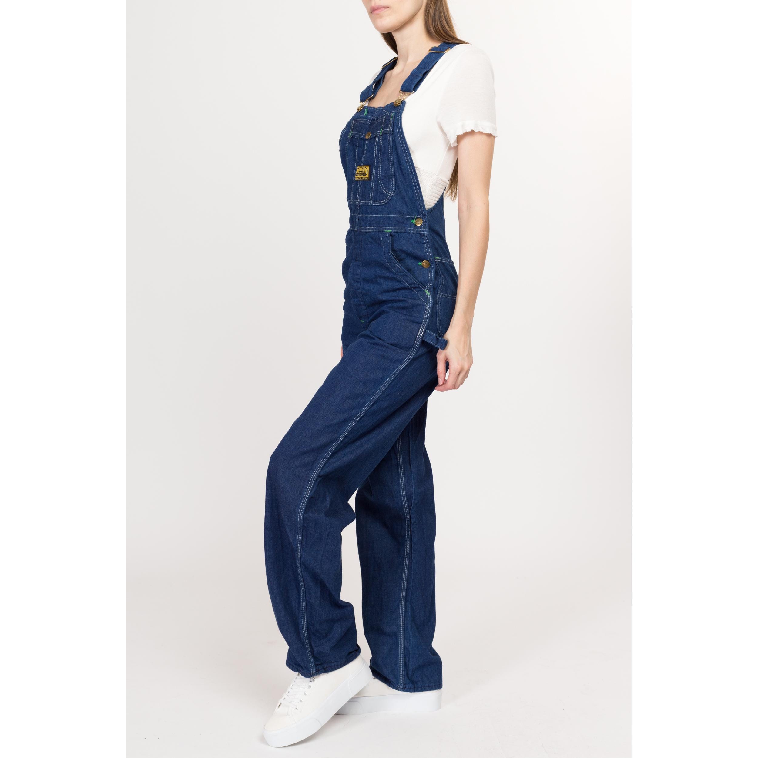 60s 70s Washington Dee Cee Dark Wash Denim Overalls - Extra Small
