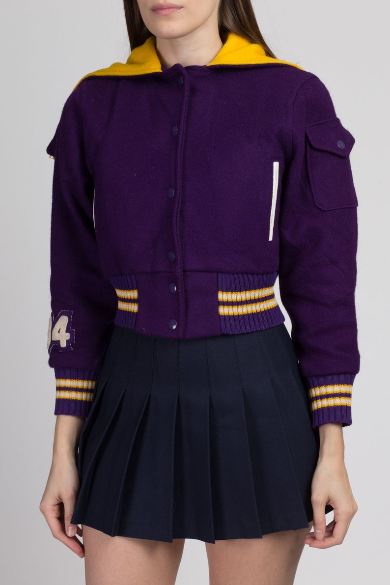 Vintage 1960s Cropped Letterman Jacket Petite Extra Small | Etsy