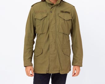 Vintage 70s M65 US Army Field Jacket - Small Long | OG 107 Hooded