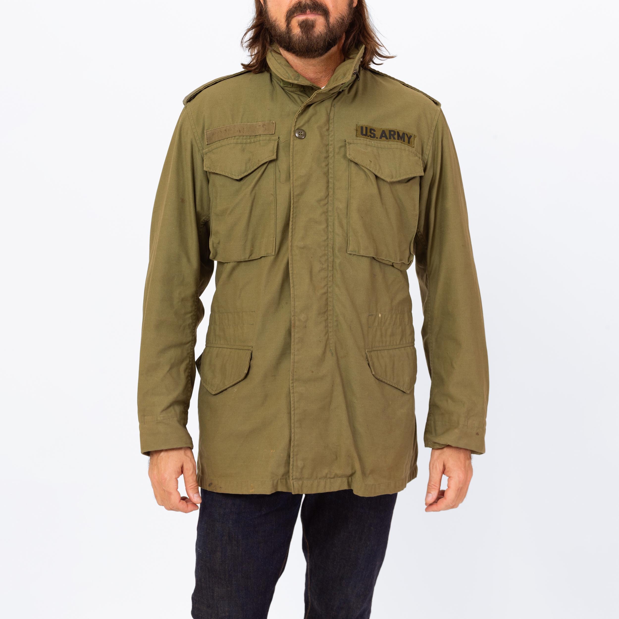 Vintage 70s M65 US Army Field Jacket - Small Long | OG 107 Hooded