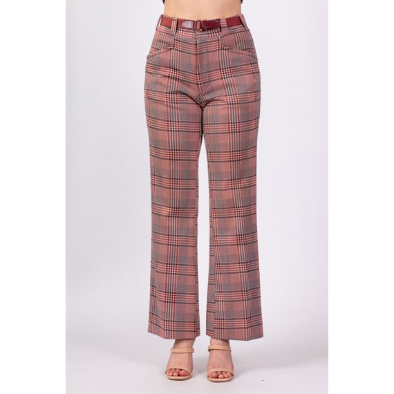Sm-Med 70s High Waisted Plaid Trousers Unisex 30"… - image 2