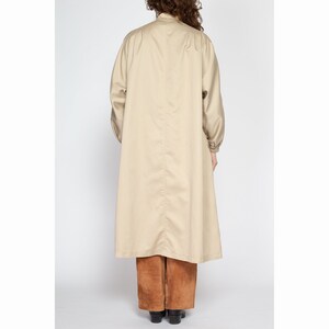 Large 80s Misty Harbor Khaki Tent Trench Coat Vintage Minimalist Long Sleeve Button Up Midi Jacket image 5