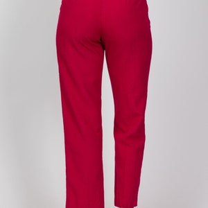 Sm-Med Vintage cintura alta pantalones rosa frambuesa 26.528 / pantalones de pierna cónica plisada de los años 80 imagen 5