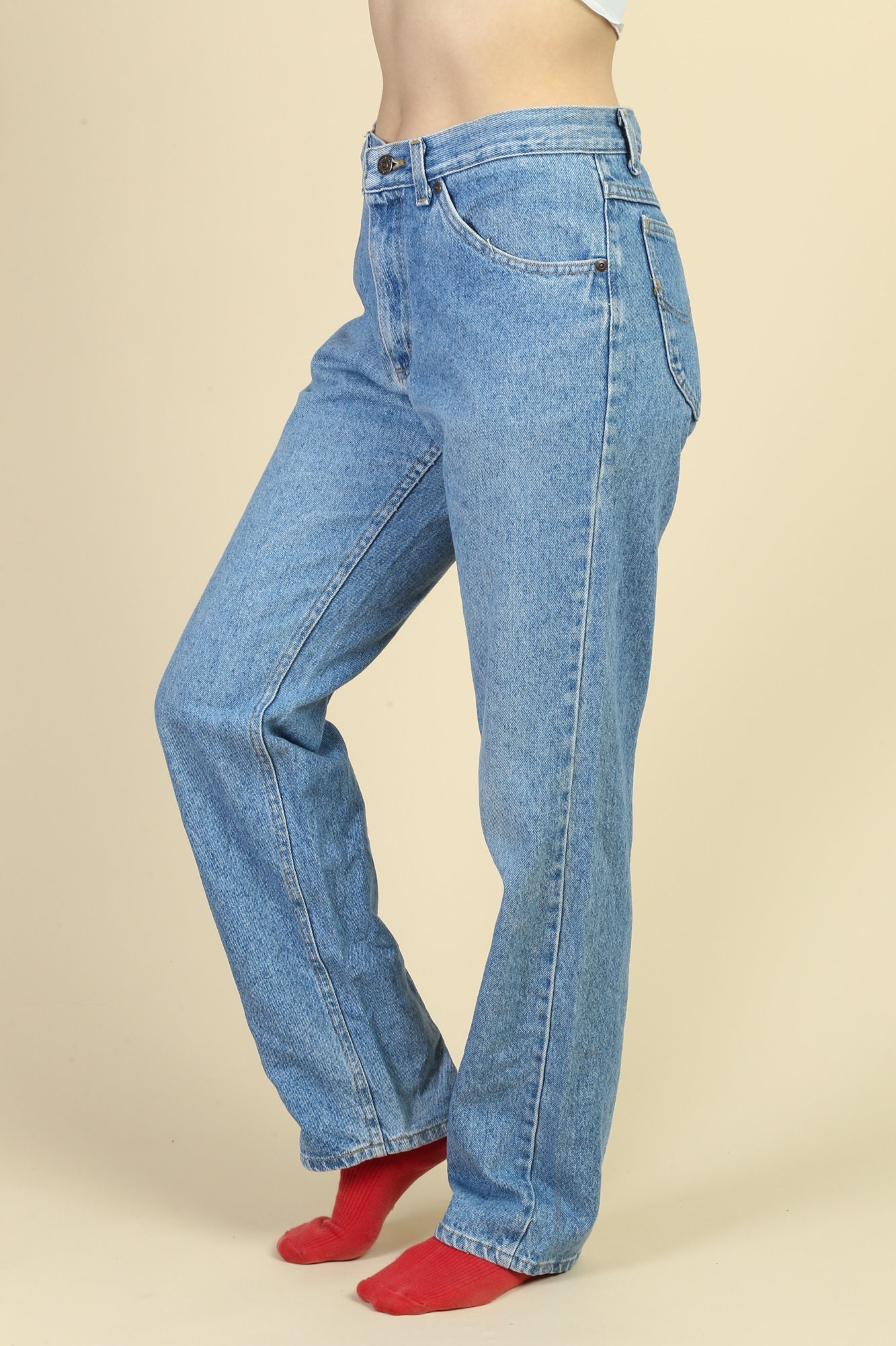 Vintage Lee Mom Jeans Medium 90s High Waisted Grunge Denim | Etsy