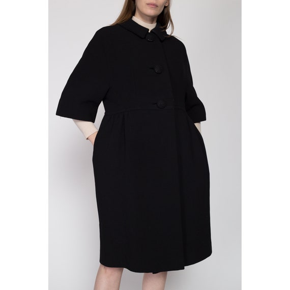 Medium 1950s Black Wool Bubble Coat | Retro Vinta… - image 3