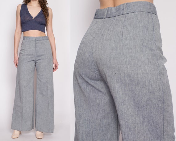 70s Grey High Waisted Wide Leg Pants Medium, 28 Vintage Wide Flared Bell  Bottom Trousers -  Canada