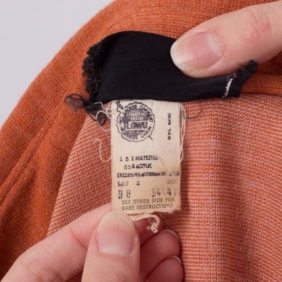 60s 70s Mod Orange Dog Ear Collar Shirt Jacket Extra … Gem