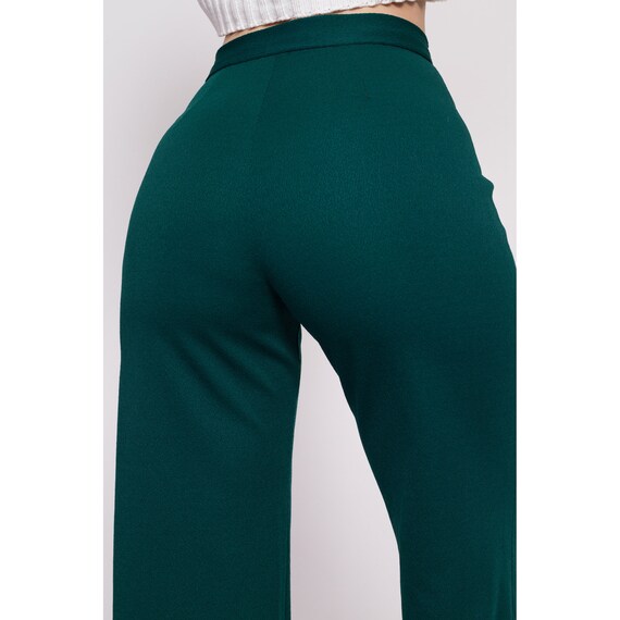 70s Emerald Green Flared Side Zip Pants Extra Sma… - image 6