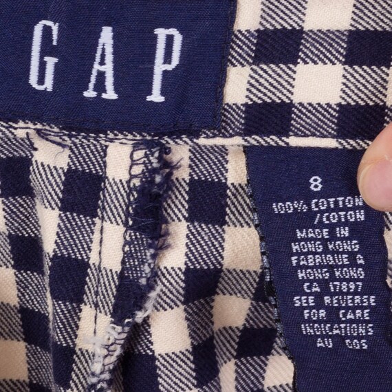 90s Gap Navy Blue & White Plaid Shorts Small to M… - image 7