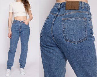 Vintage Calvin Klein cintura alta mamá jeans medianos, 29" / 90s Y2K CK denim pierna cónica jeans lavados a la piedra