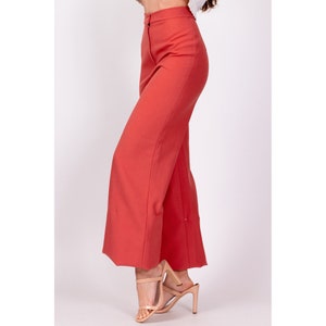 70s Salmon Pink High Waisted Flared Pants Extra Small, 23.5 Vintage Retro Flares Hippie Trousers image 4