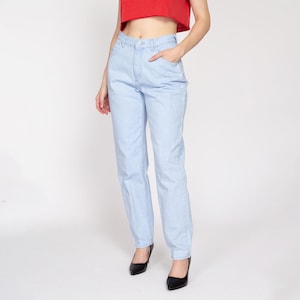 Jeans Lee a vita alta lavaggio chiaro medio anni &#39;90 29&quot; / Jeans mamma con gamba affusolata in denim vintage