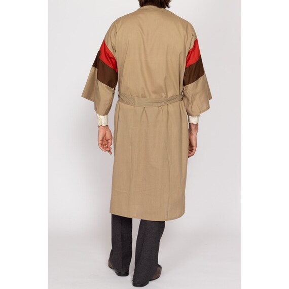 One Size 70s Tan & Red Color Block Robe | Vintage… - image 6