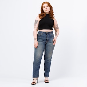 Vintage 80s Distressed High Waisted Jeans - 33&quot; Waist | Grunge Jeans, Medium Wash Denim, High Rise Mom Jeans