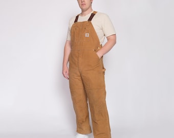 90s Carhartt Made in USA Black Insulated Overalls - 38x30