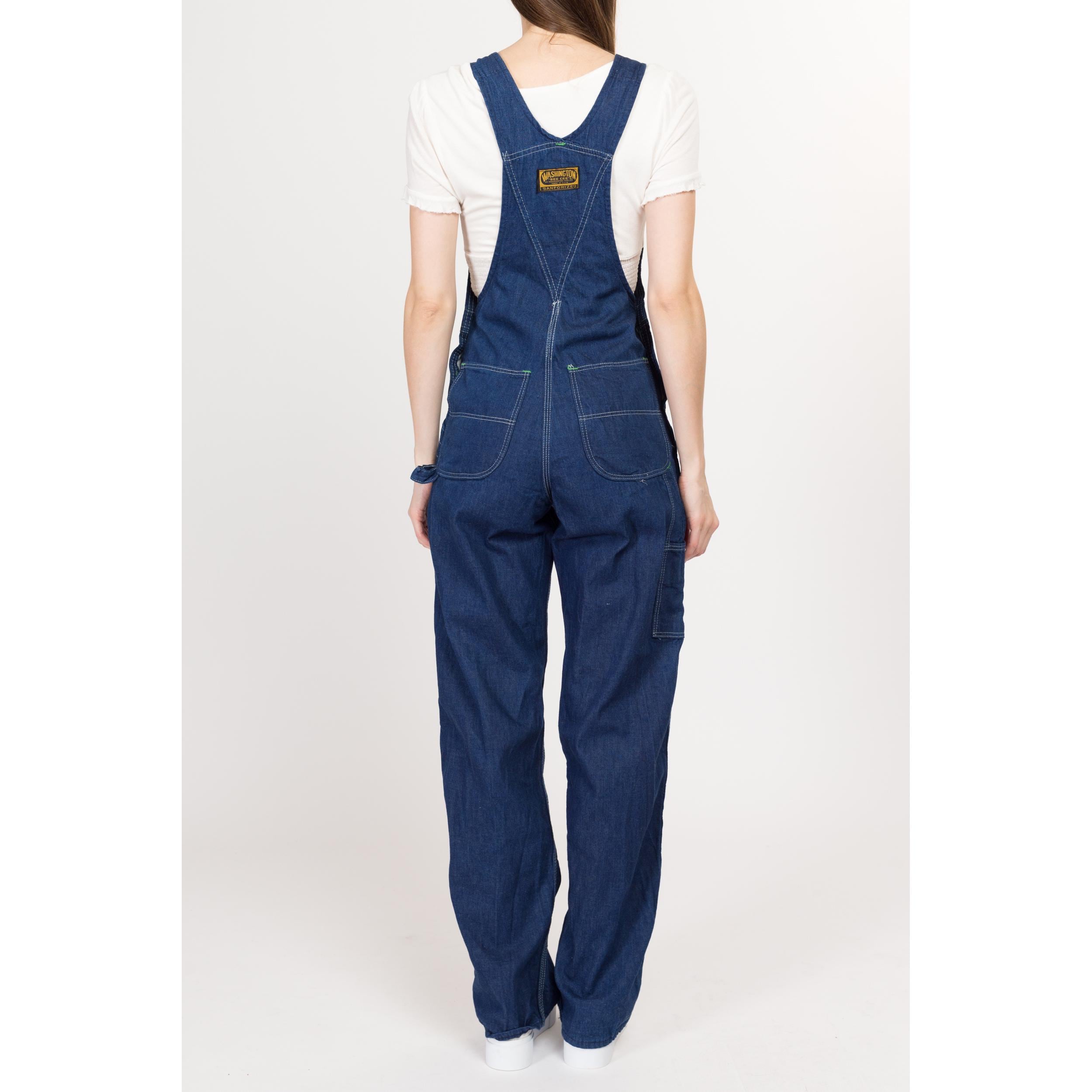 60s 70s Washington Dee Cee Dark Wash Denim Overalls - Extra Small