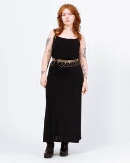 spaghetti straps t shirt under dress 90s Vintage Minimalist Slinky Black Sleeveless Maxi - Medium | Strap Goth Grunge Layering Dress Size:US30 MULTI-WAY BRA | ONYX holiday outfit