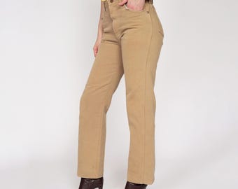Vintage 70s Wrangler Tan Unisex Jeans - 30x30 | Denim Straight Leg Mid Rise Jeans