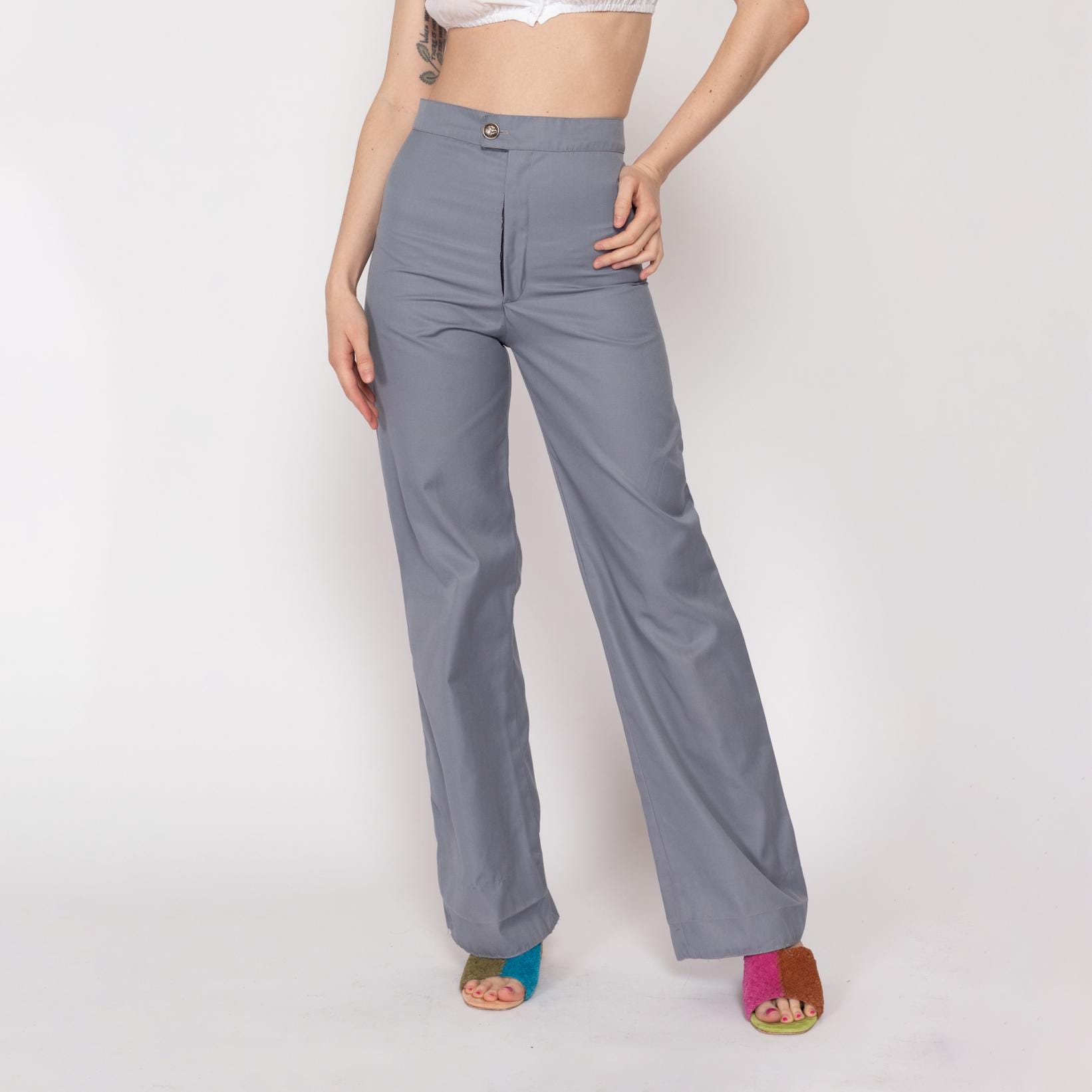 1970s sedge field gray flare pant スタプレ Vintage 70s Levi's Sta Prest Striped Pants Flare Men's Size