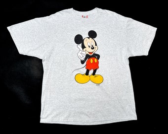 XXL 90s Mickey Mouse T Shirt | Vintage Heather Grey Disney Cartoon Graphic Tee