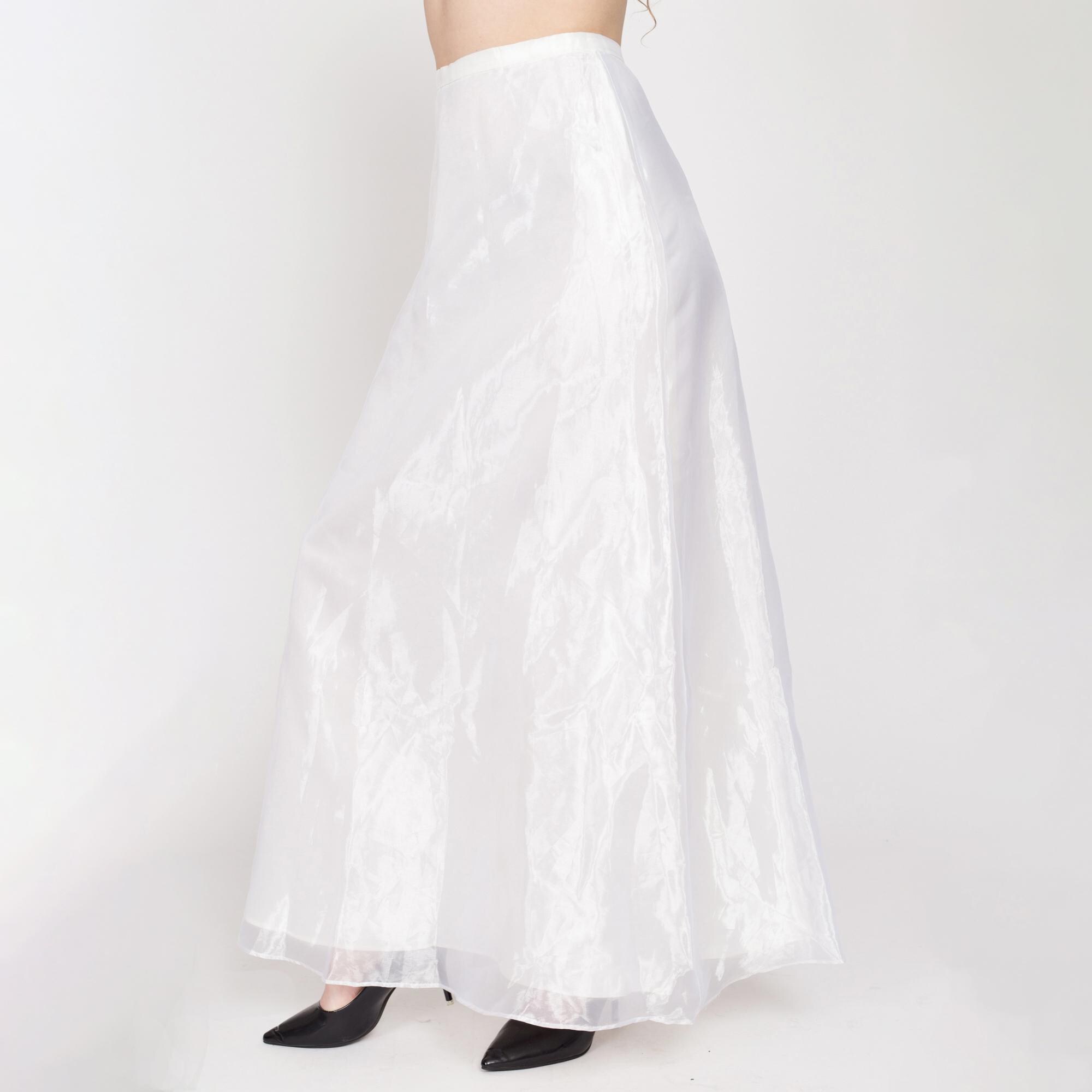 White Taffeta Skirt - Etsy