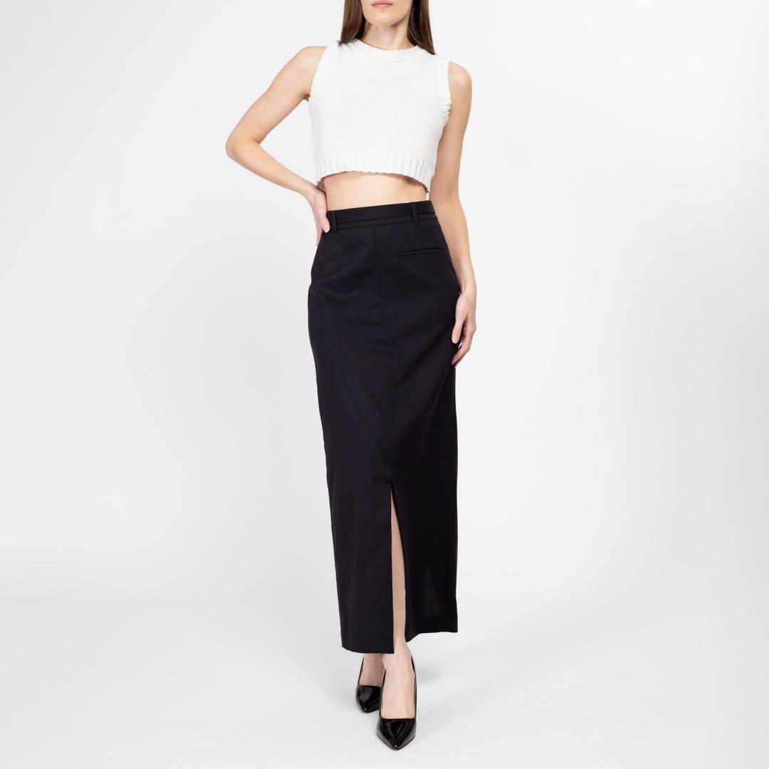 【in a row】Martin slit long skirt Maison Martin Margiela 6 black maxi skirt with slit and