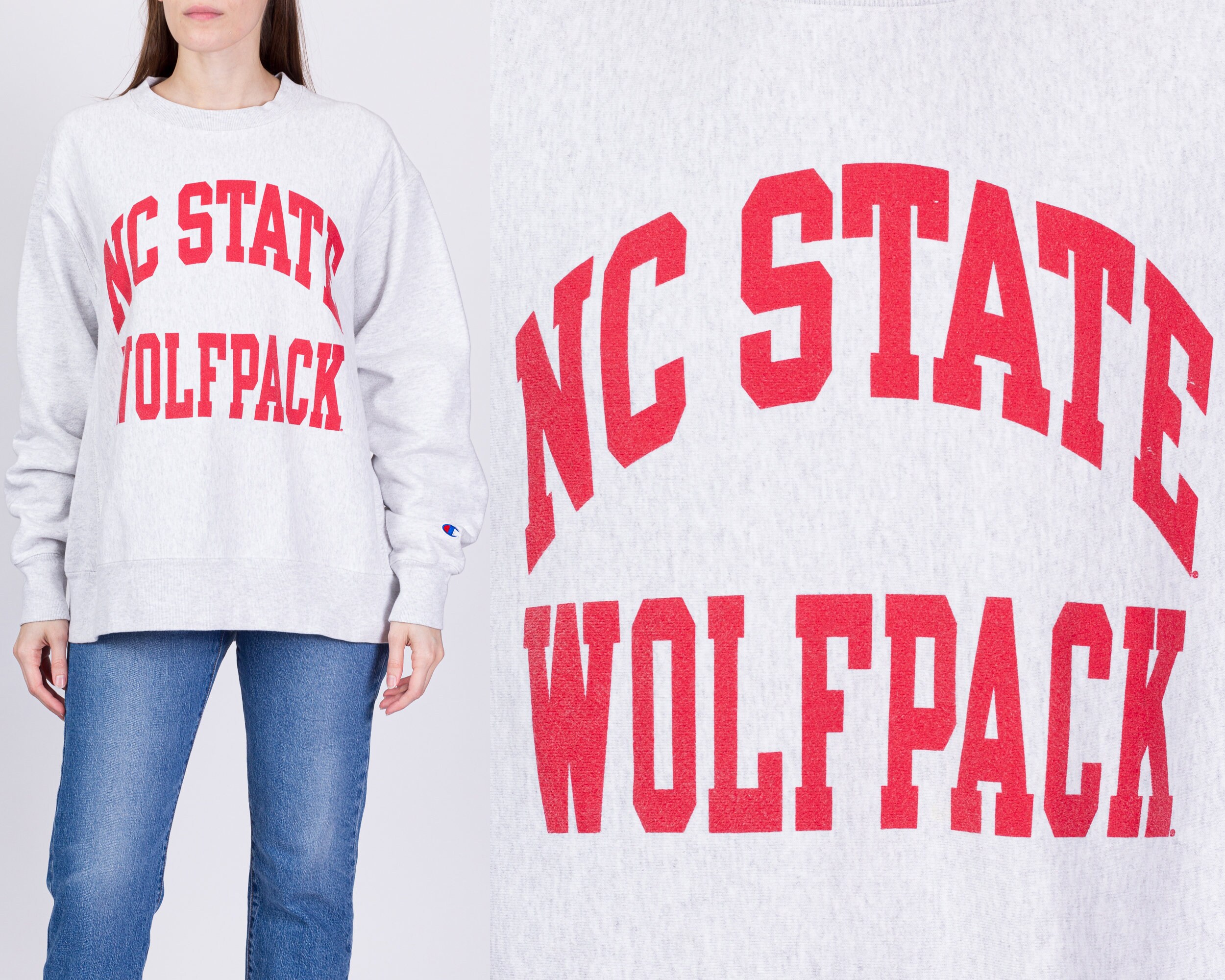 NC State Wolfpack Champion Embroidered Crewneck Sweatshirt