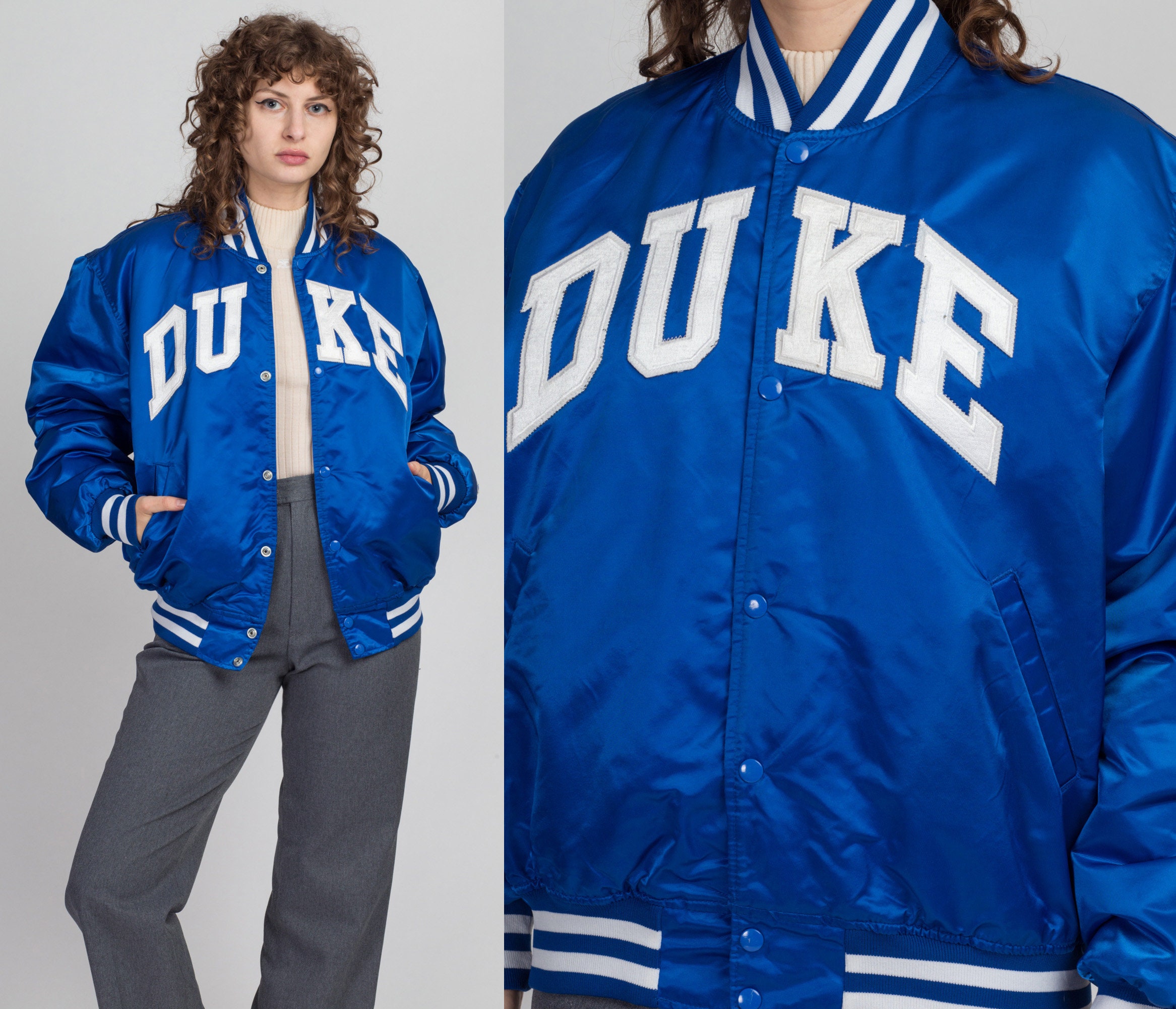 Vintage Duke Satin Starter Jacket Extra Large 80s 90s Blue - Etsy