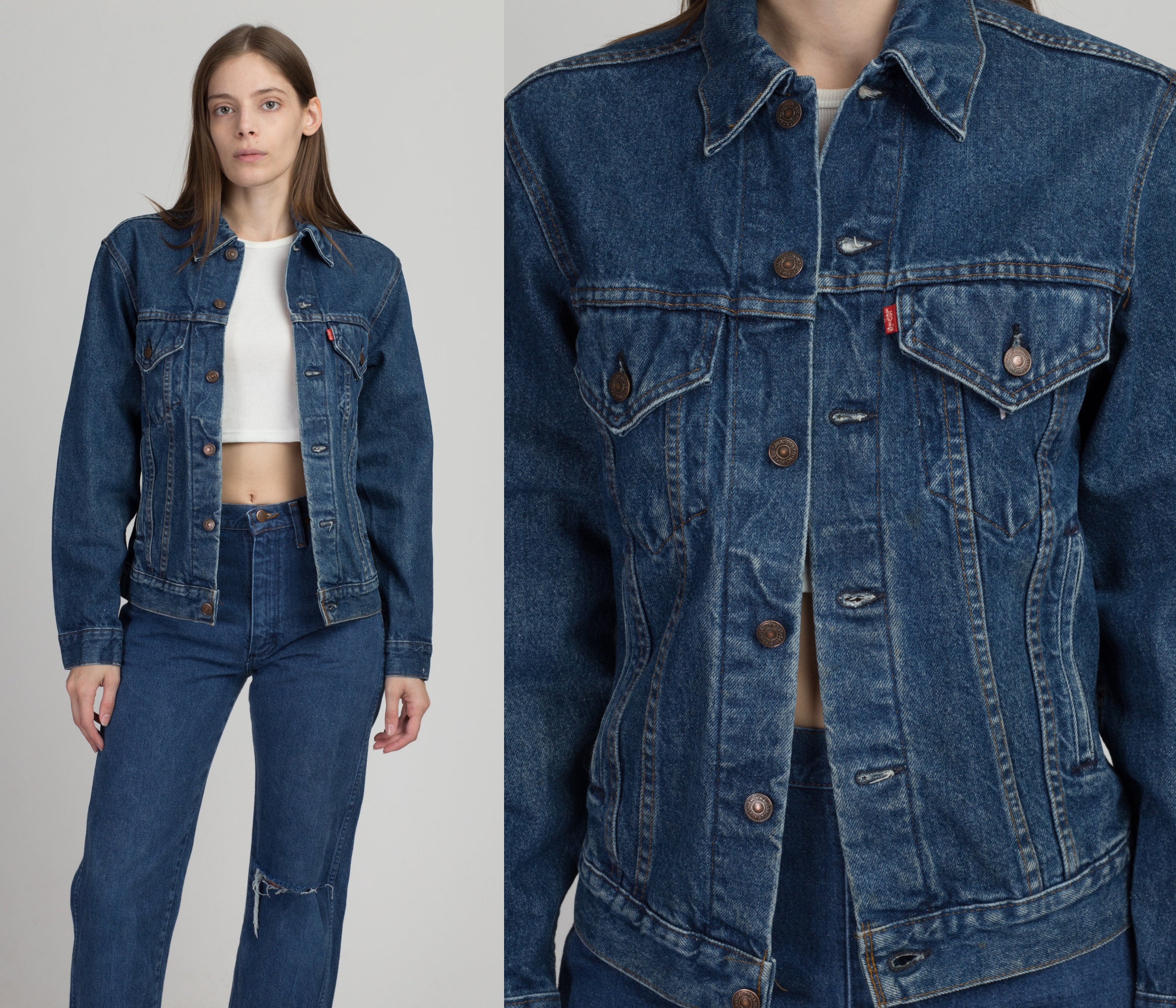 levi's dark wash denim jacket